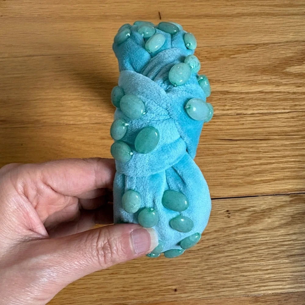 Lele Sadoughi Jade Knotted Headband healing stone